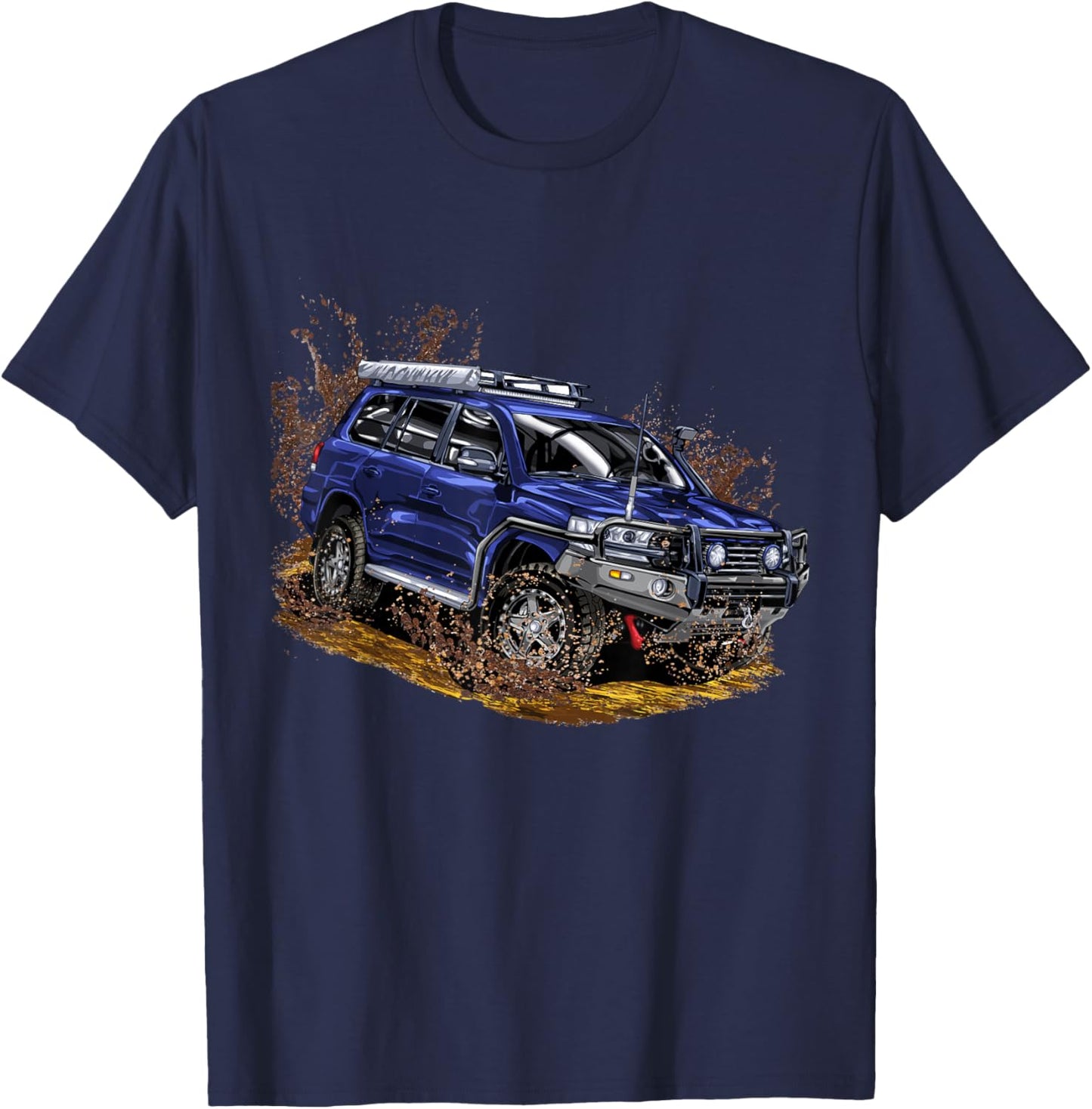 Offroad Land Vehicle Truck 4x4 4wd Cruiser Adventure Dirt T-Shirt - T-Shirt | Navy