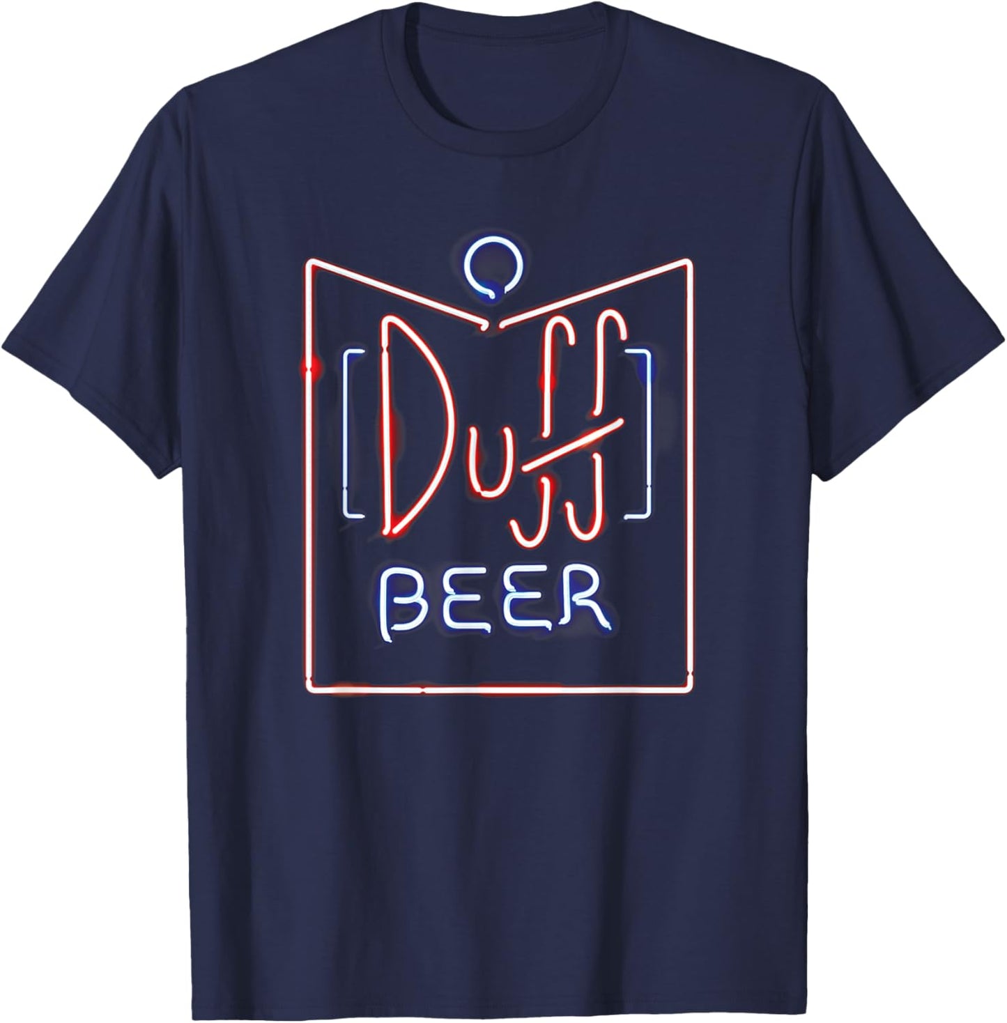 The Simpsons Duff Beer Neon Sign T-Shirt - T-Shirt | Navy