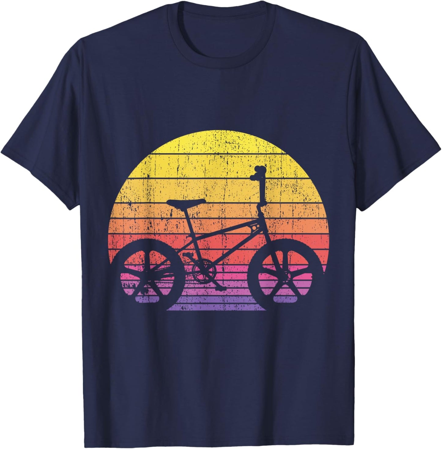 Old School 80's Rad BMX Freestyle Race Bike Rider T-Shirt - T-Shirt | Navy
