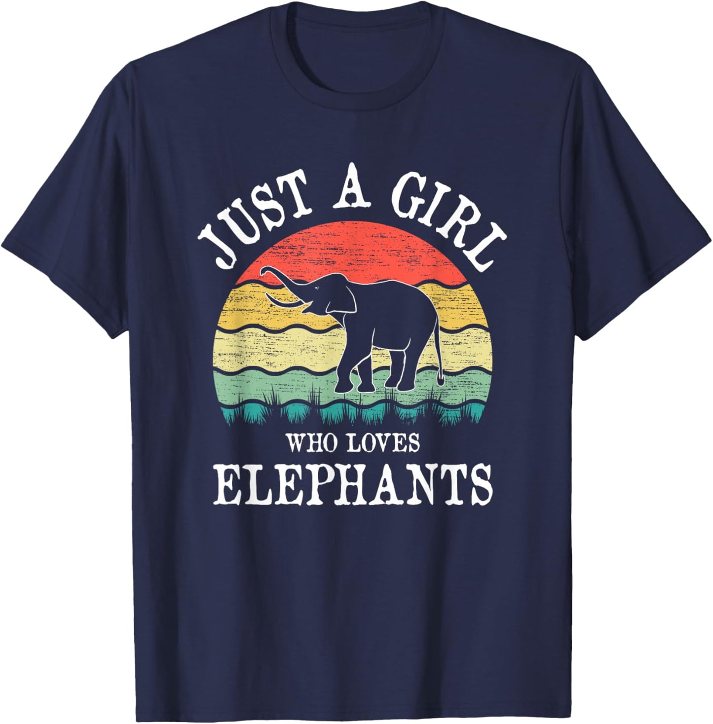 Just A Girl Who Loves Elephants T-Shirt - T-Shirt | Navy