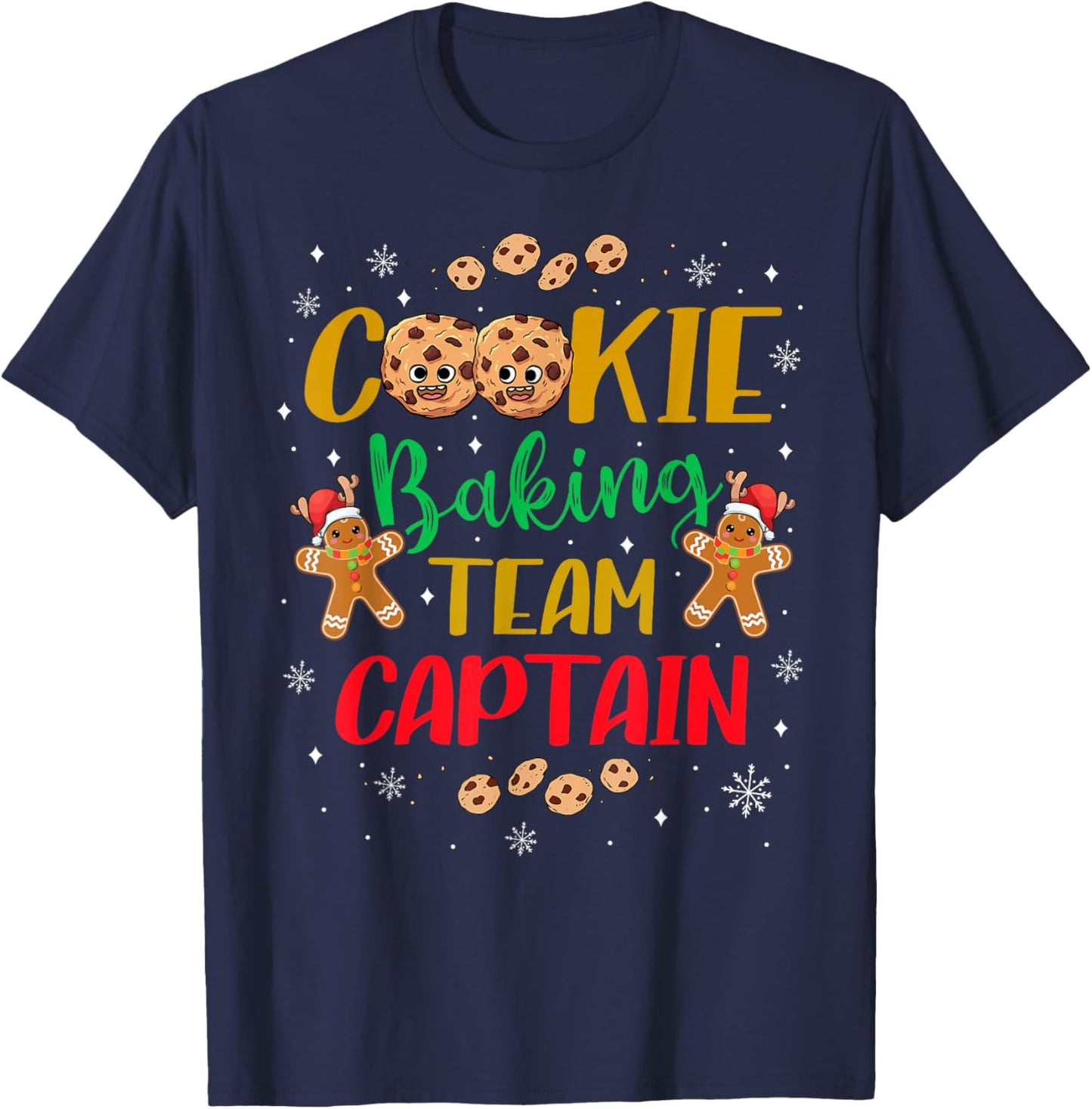 Cute Cookie Baking Team Captain Holiday Cook Fun Bake Cakes T-Shirt - T-Shirt | Navy