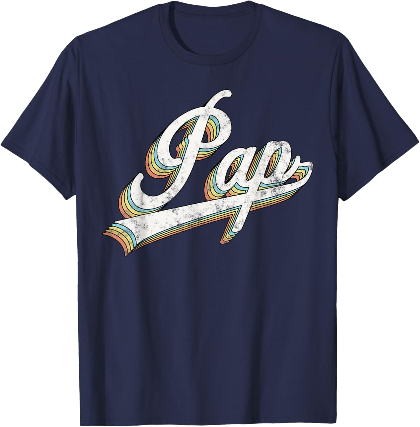 Pap Vintage Retro Style Father’s day Gift Papa Grandpa T-Shirt - T-Shirt | Navy