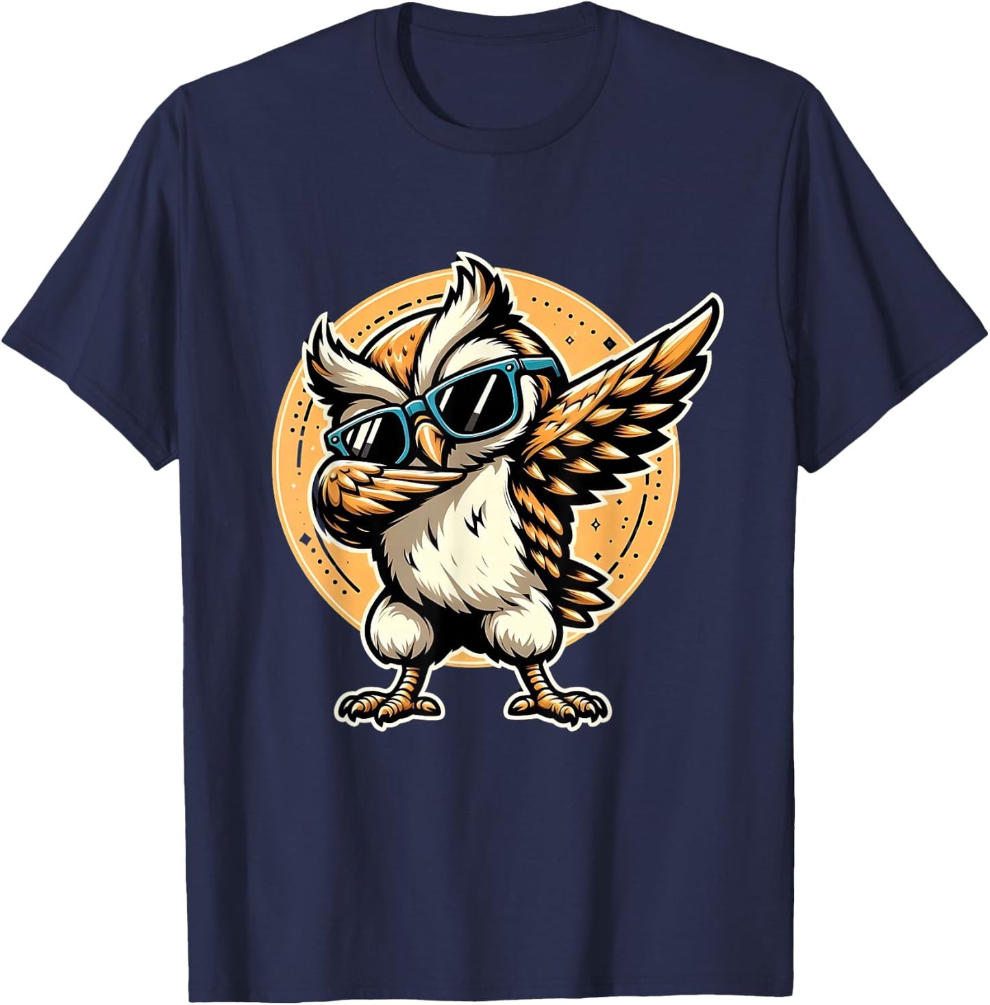 Dabbing Owl Funny Cool Dab Dance Owl Lover T-Shirt - T-Shirt | Navy