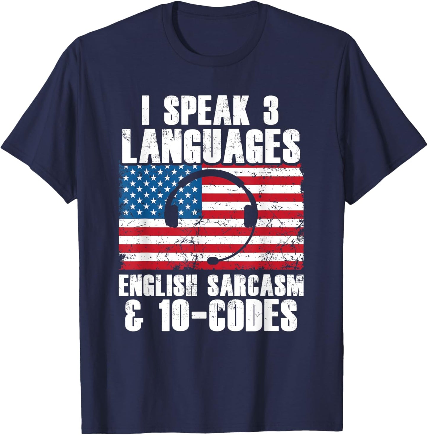 Funny Dispatcher - 911 Emergency Operator Thin Yellow Line T-Shirt - T-Shirt | Navy