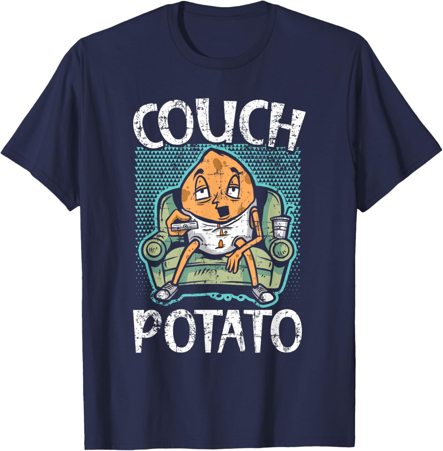 Couch Potato Spud Life Vegan French Fries Tater Tots T-Shirt - T-Shirt | Navy
