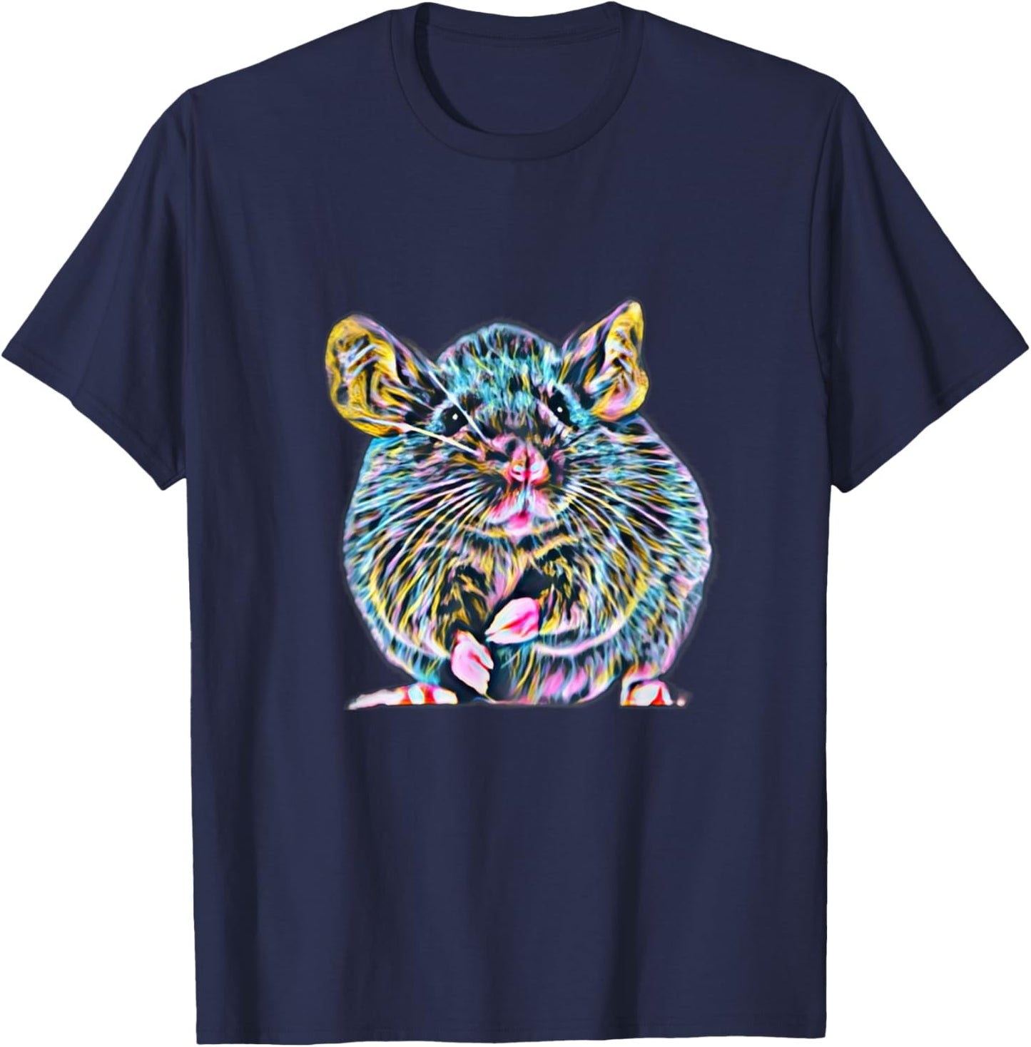 Rat Motif Rodent cute Rat in Hand Cheese Pet Rats T-Shirt - T-Shirt | Navy