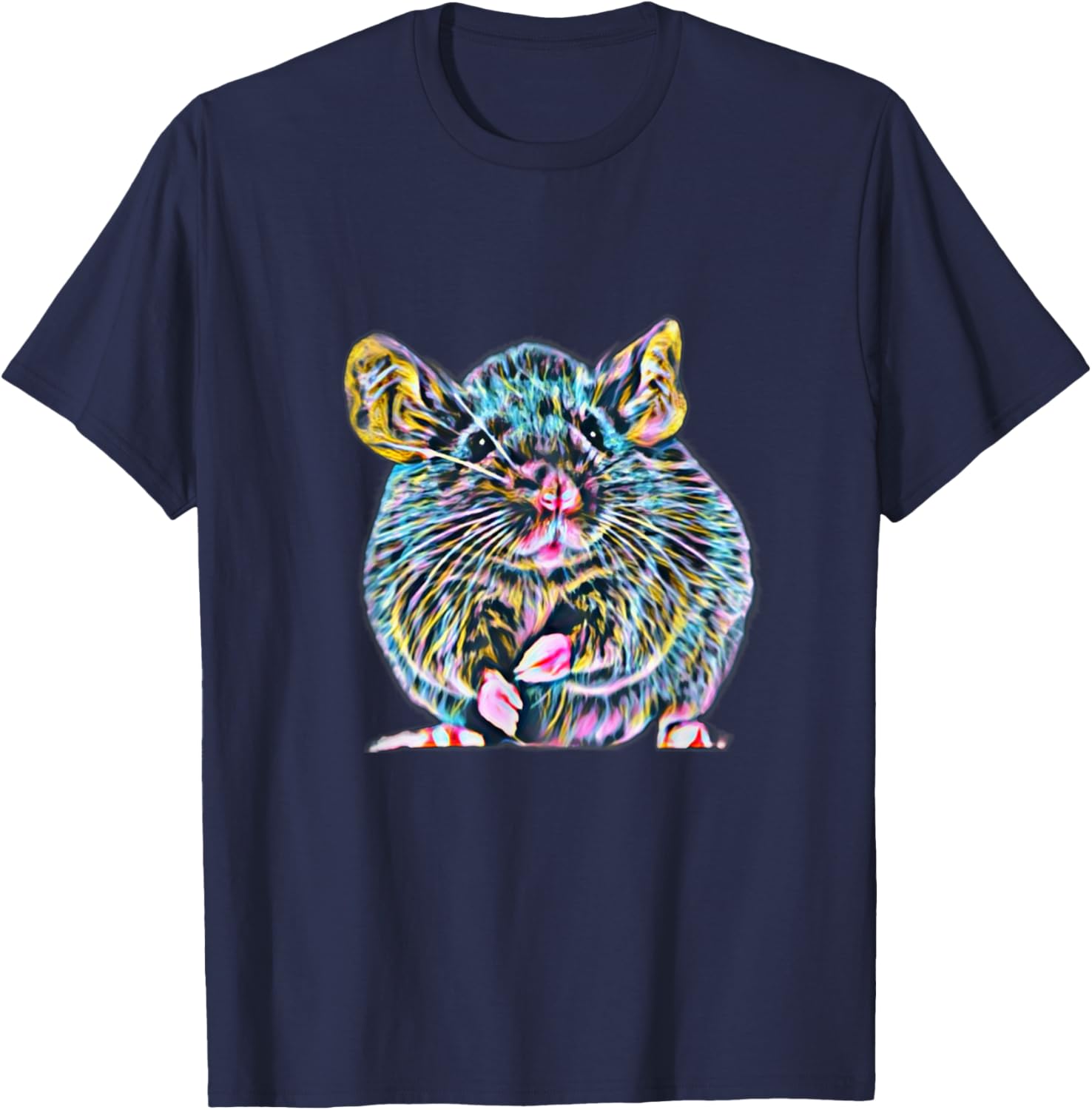 Rat Motif Rodent cute Rat in Hand Cheese Pet Rats T-Shirt - T-Shirt | Navy