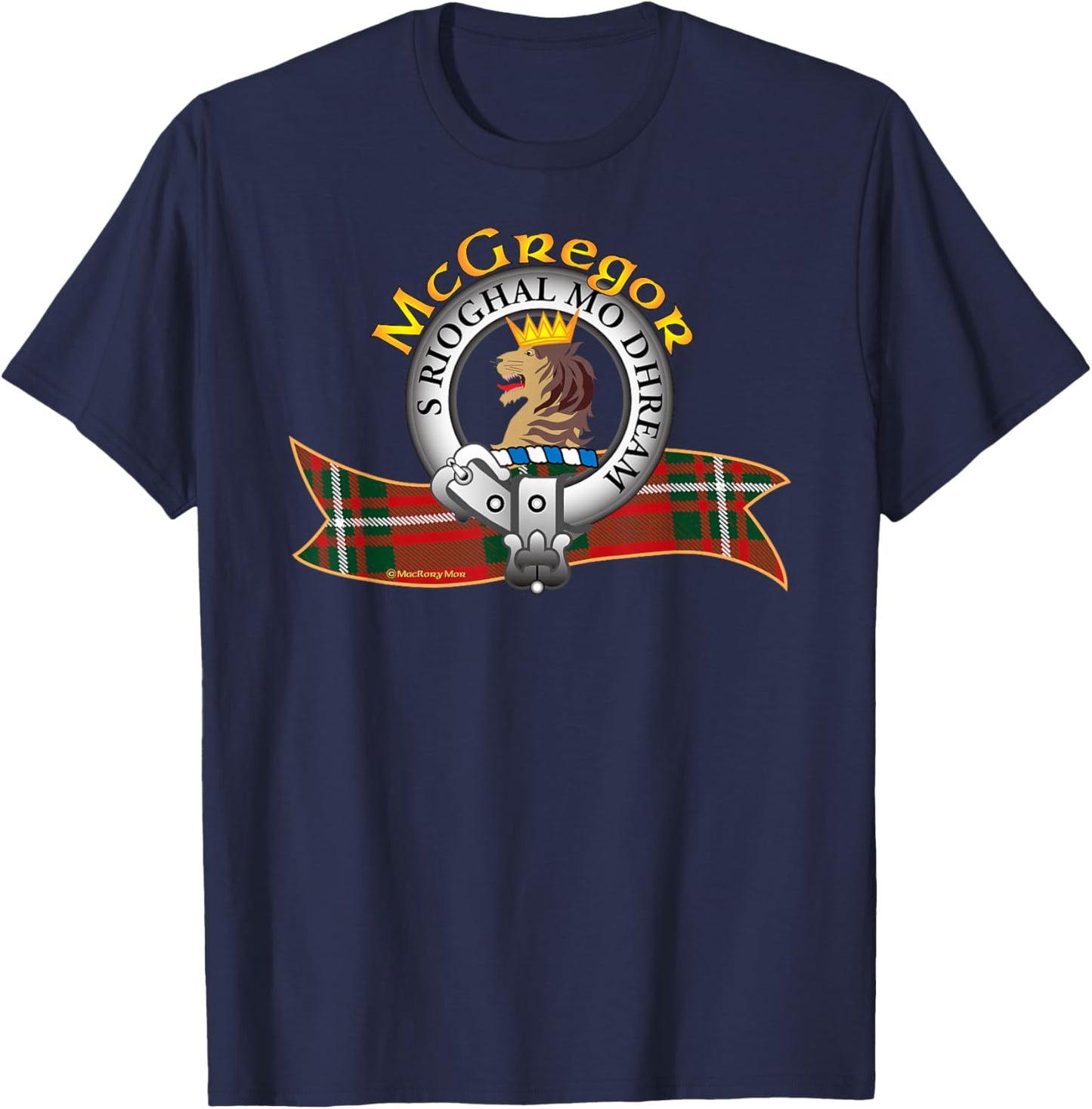 McGregor Clan Tartan Crest Motto T-Shirt - T-Shirt | Navy