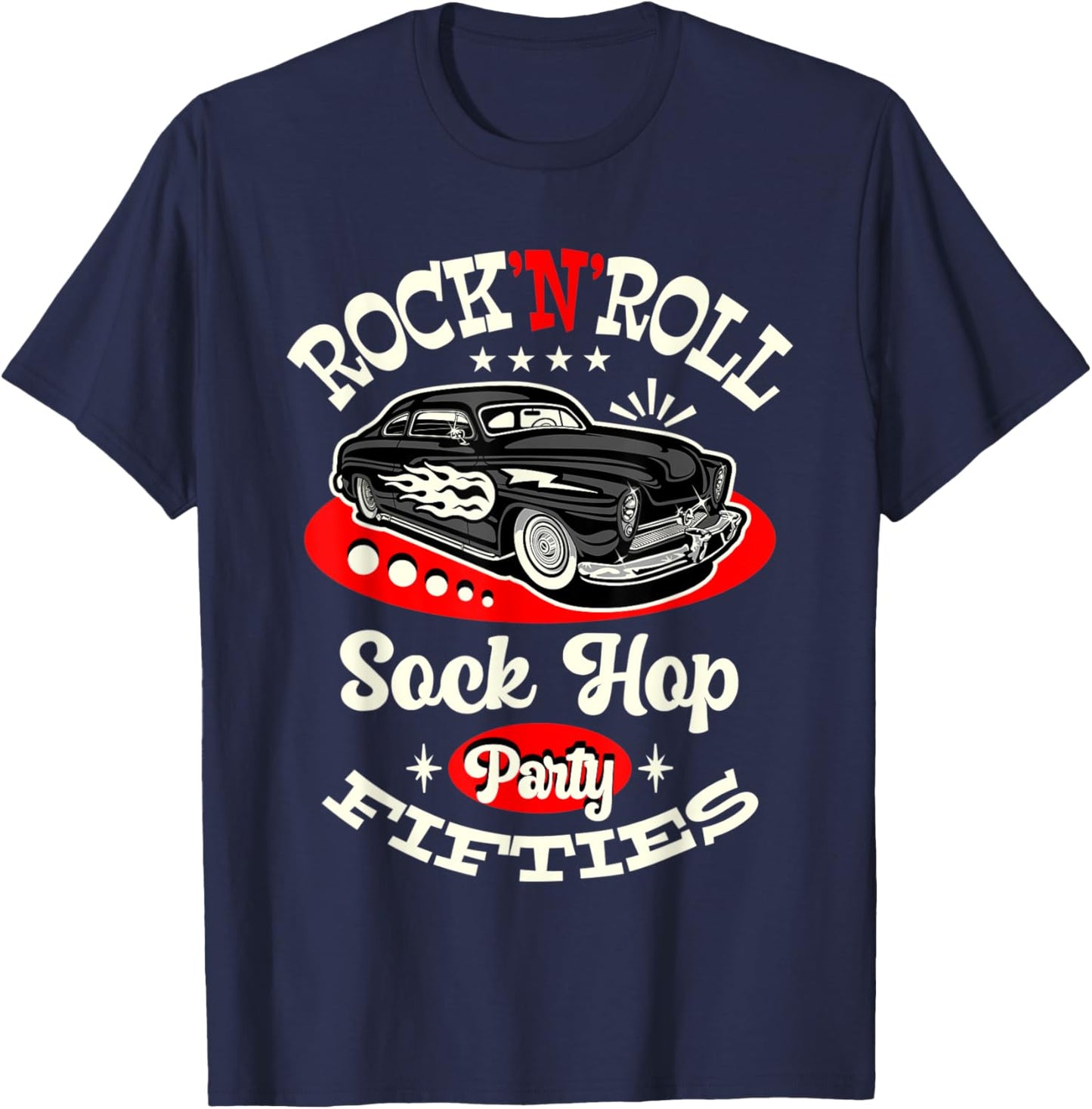 Sock Hop Dance Costume Rockabilly Style 50s Greaser Car T-Shirt - T-Shirt | Navy
