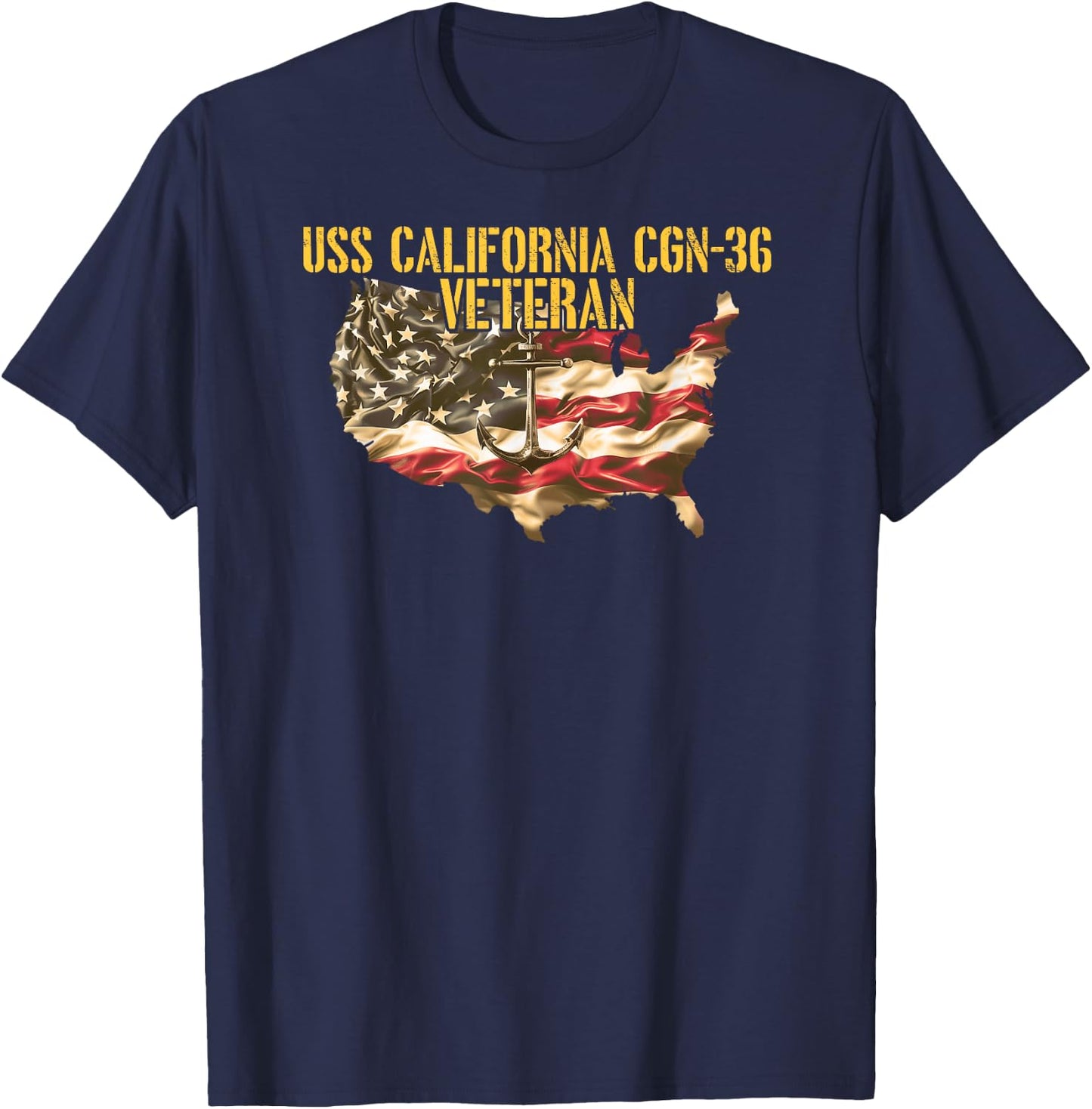 Vintage USS California CGN-36 Guided Missile Cruiser Veteran T-Shirt - T-Shirt | Navy