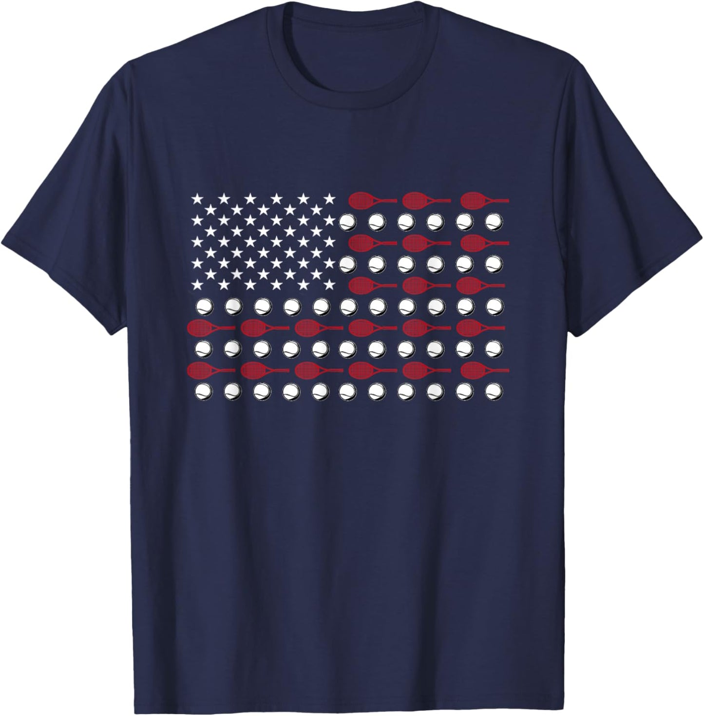 American Flag US Patriotic Tennis Ball T-Shirt - T-Shirt | Navy