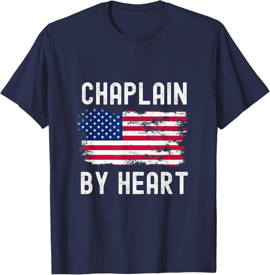 Chaplain USA Flag Profession Retro Job Title T-Shirt - T-Shirt | Navy