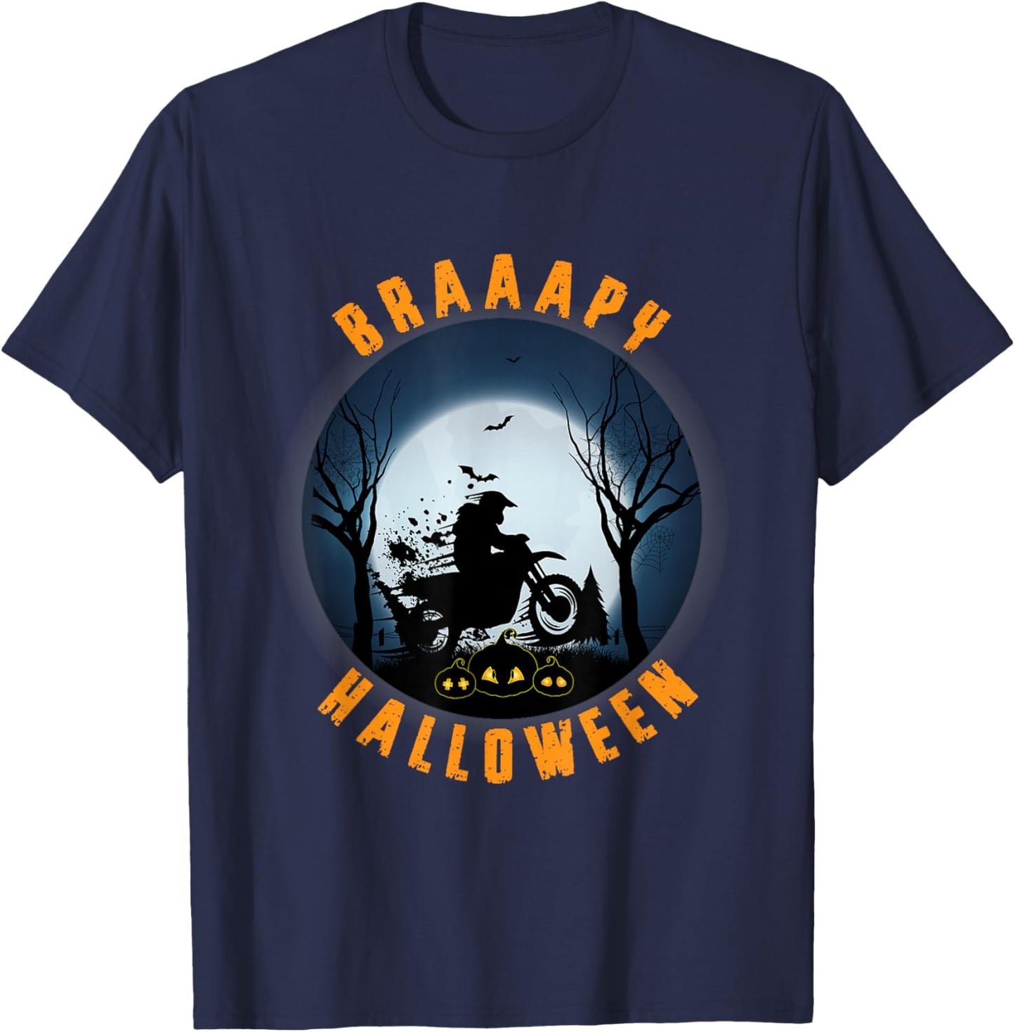 Braaapy Halloween costume motocross dirt bike Halloween T-Shirt - T-Shirt | Navy