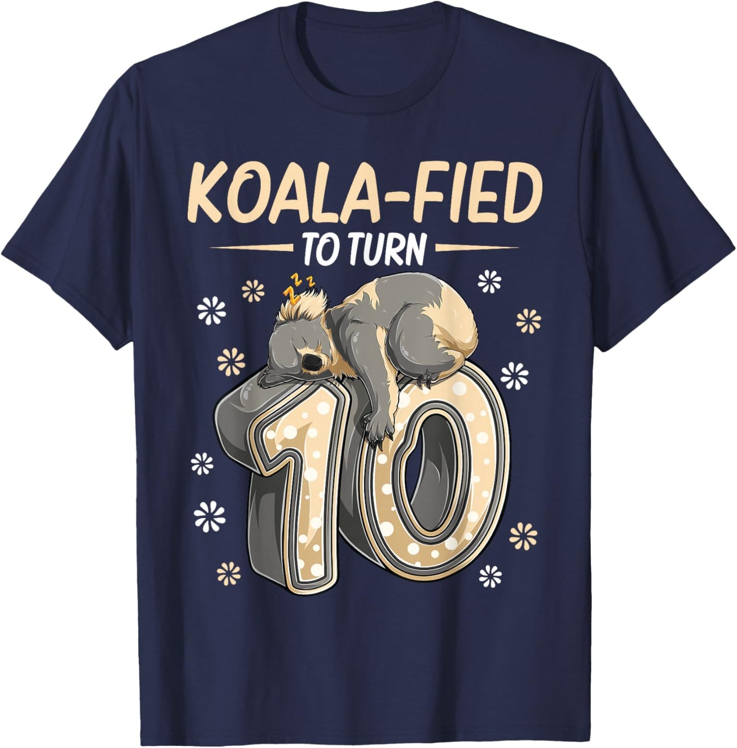 10 Year Old Koala 10th Birthday Party Animal Koala Lover T-Shirt - T-Shirt | Navy