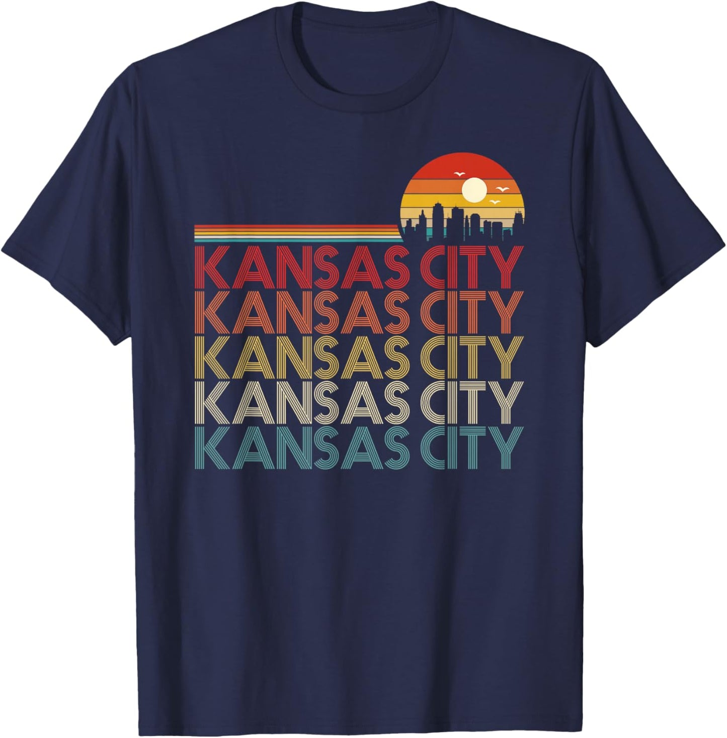 Kansas City Missouri Retro Vintage 80s Style Kansas City T-Shirt - T-Shirt | Navy