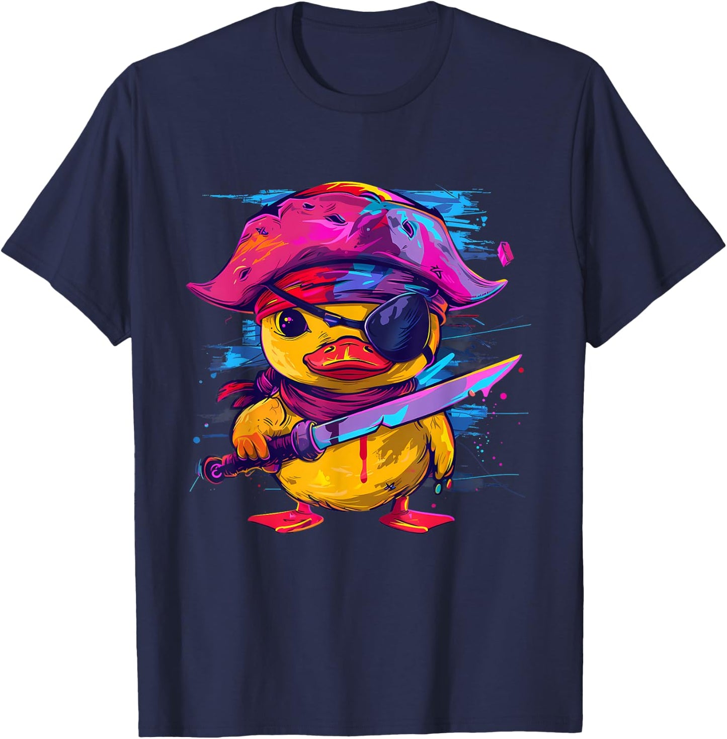 Rubber Duck Pirate Rubber Duckie Funny Rubber Duck Captain T-Shirt - T-Shirt | Navy