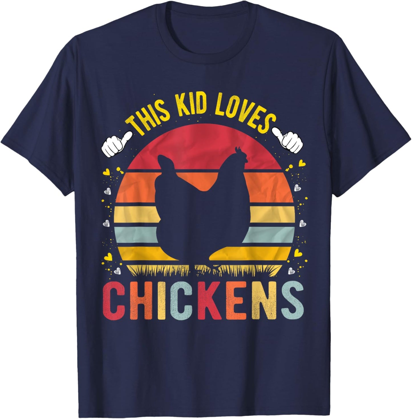 This Kid Loves Chickens Boys and Girls Chicken Gift T-Shirt - T-Shirt | Navy
