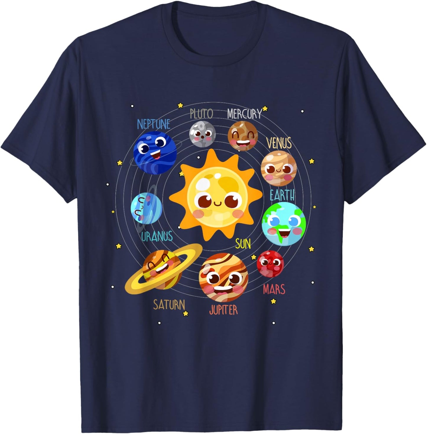 Solar System Pluto Space Planets Children's Astronaut T-Shirt - T-Shirt | Navy