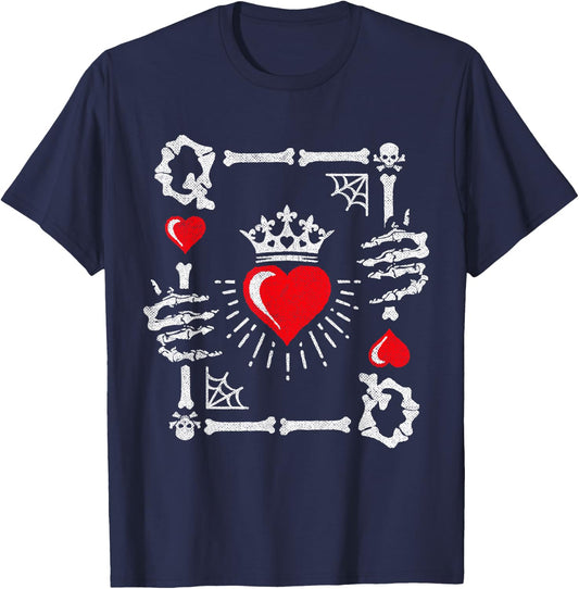 Queen of Hearts Card Costume - Halloween Queen of Hearts T-Shirt - T-Shirt | Navy