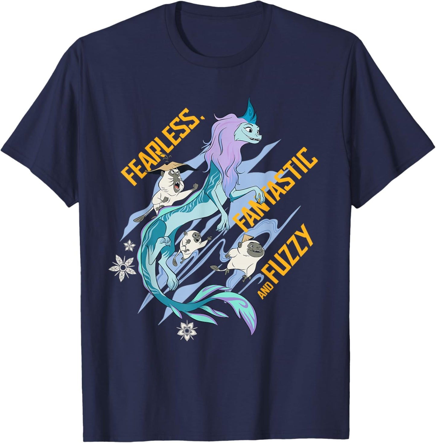 Disney Raya and the Last Dragon Fearless Fantastic Fuzzy T-Shirt - T-Shirt | Navy