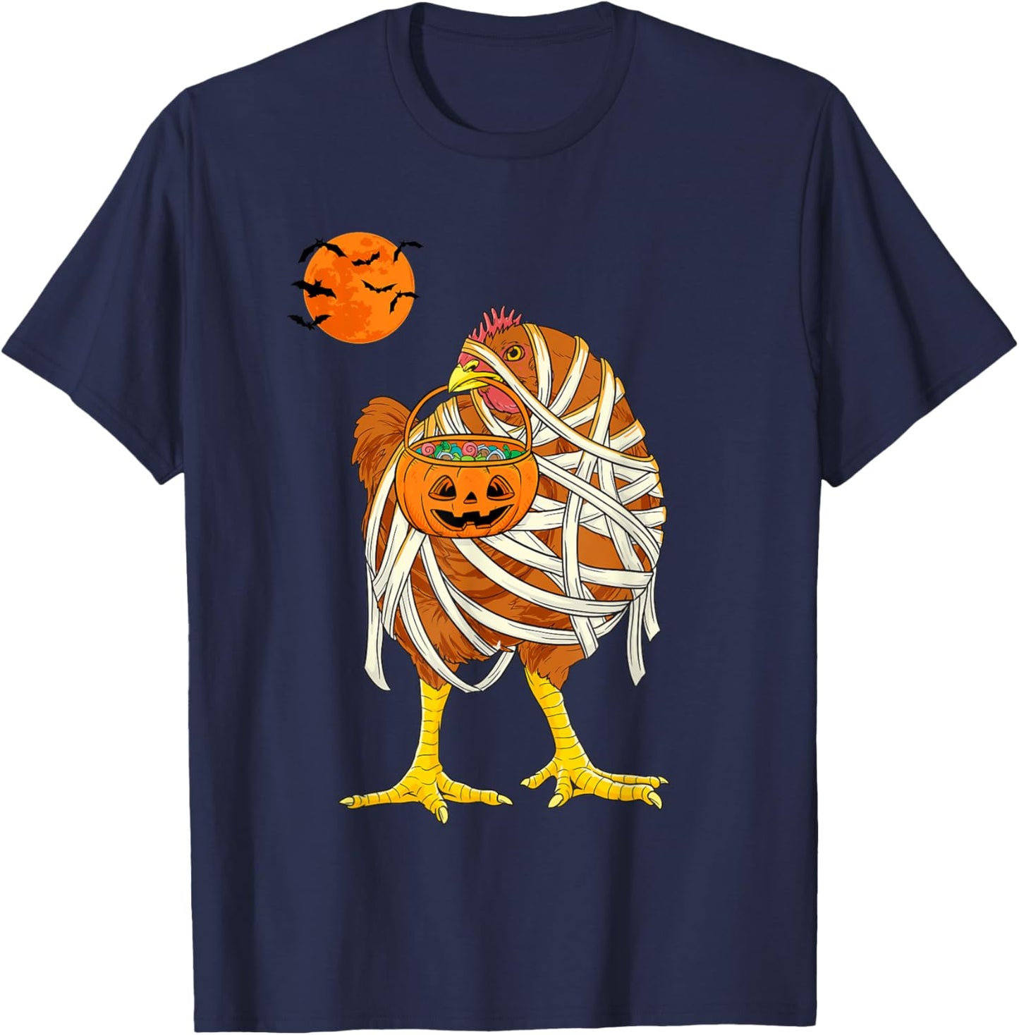 Chicken Mummy Funny Halloween Farmer T-Shirt - T-Shirt | Navy