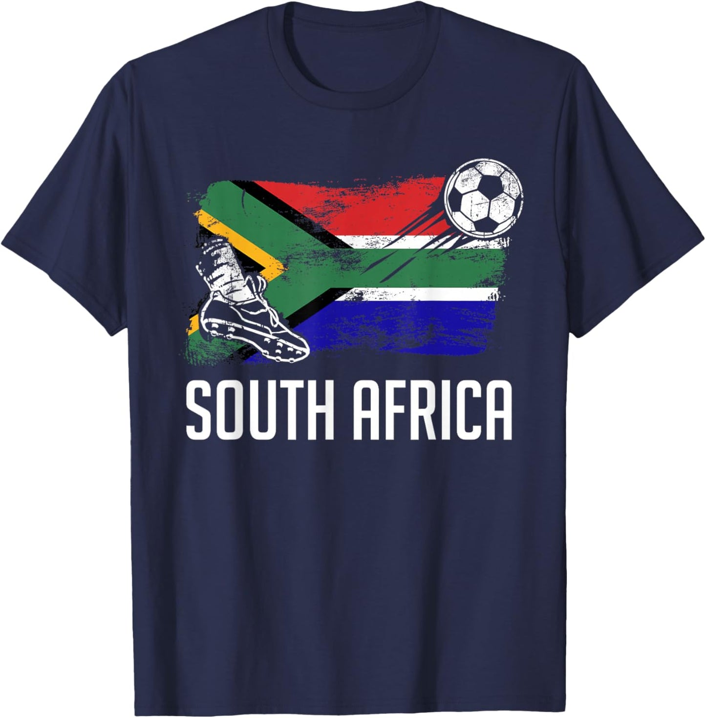 South Africa Flag Jersey South African Soccer Team T-Shirt - T-Shirt | Navy