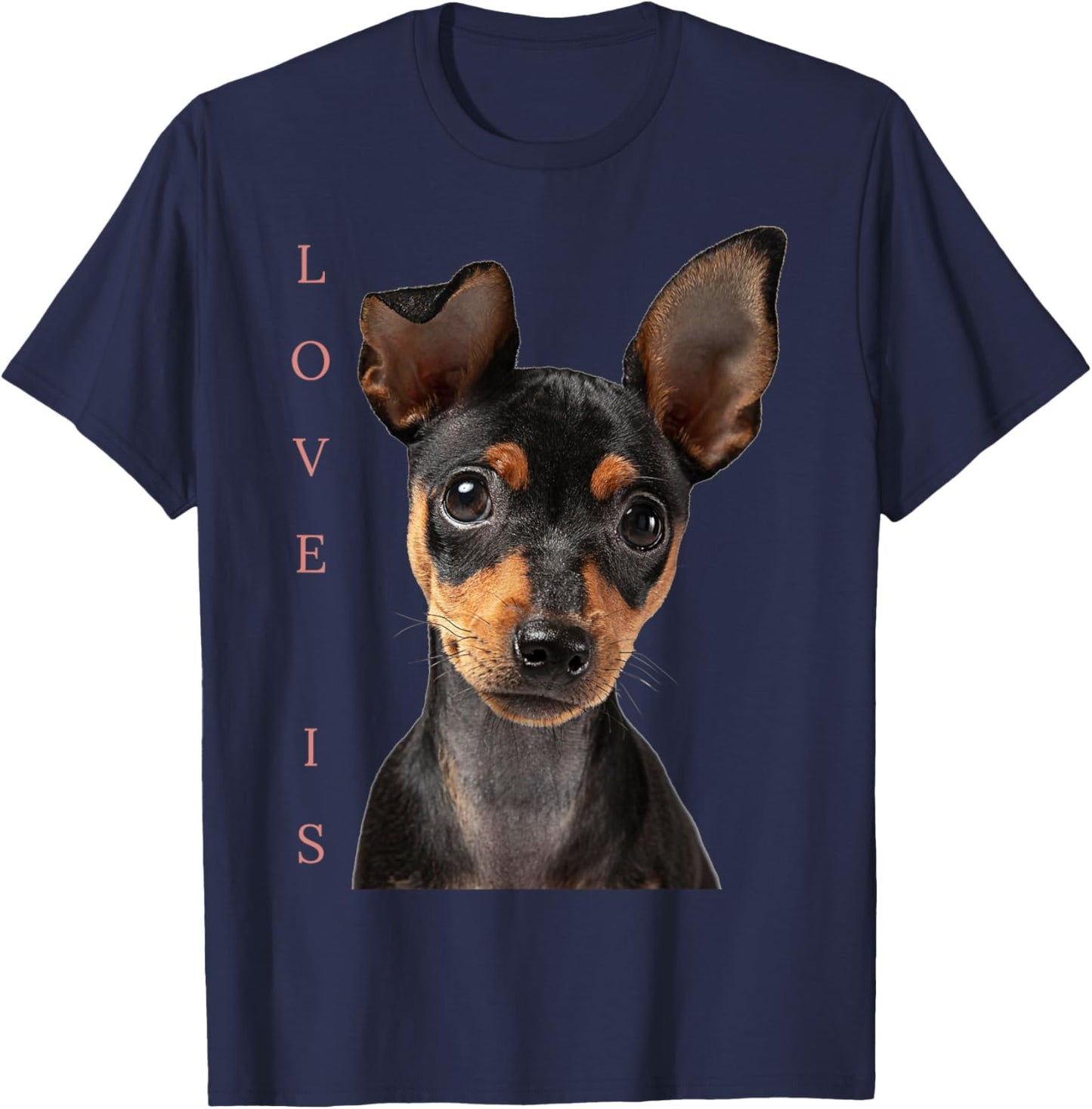 Miniature Pinscher Shirt Dog Mom Dad Love Puppy Pet T-Shirt - T-Shirt | Navy