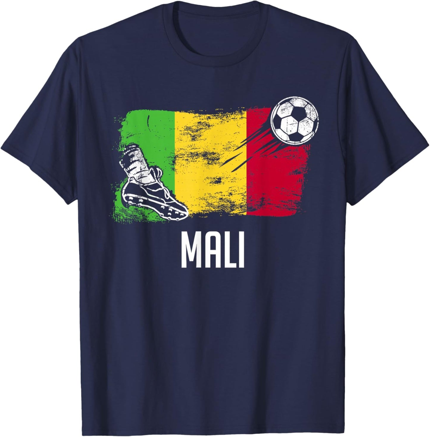 Mali Flag Jersey Malian Soccer Team Malian T-Shirt - T-Shirt | Navy