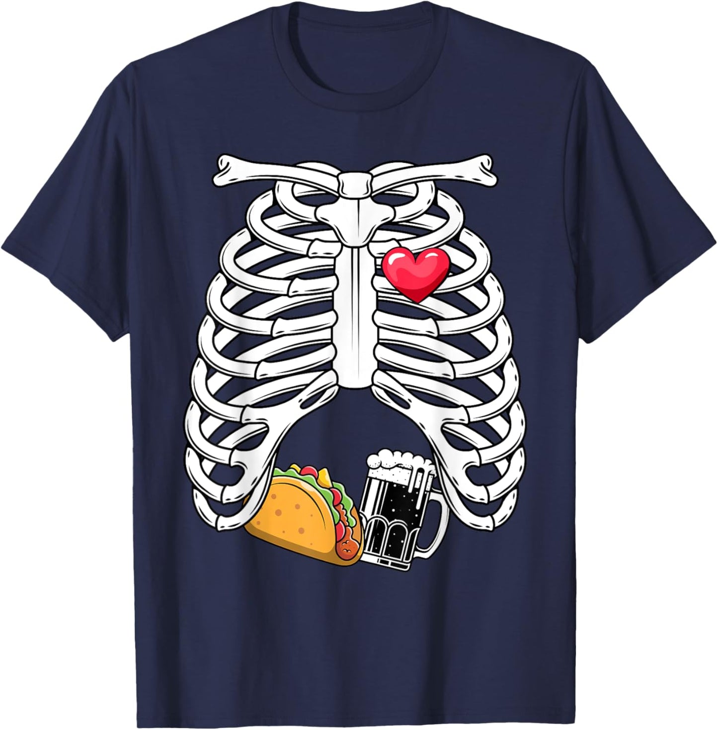 Pregnancy Skeleton Pregnant Skeleton Costume Halloween T-Shirt - T-Shirt | Navy