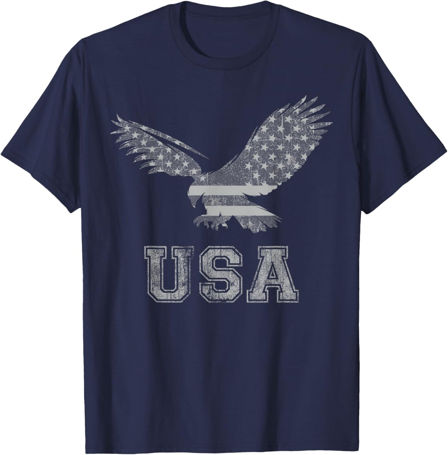 Scruffbag American Eagle Cool Distressed Flag USA Patriotic , -Adults, Black, Small, Short Sleeve, Classic Fit, Cotton, Polyester T-Shirt - T-Shirt | Navy
