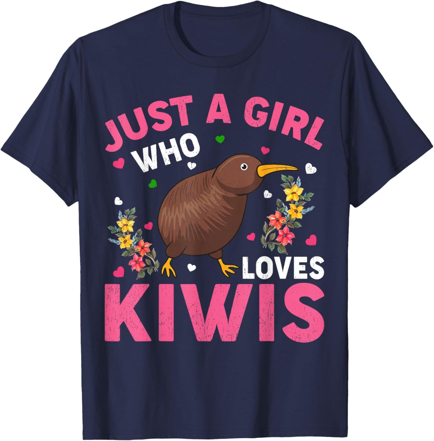 Kiwi Bird Lover Just A Girl Who Loves Kiwis T-Shirt - T-Shirt | Navy