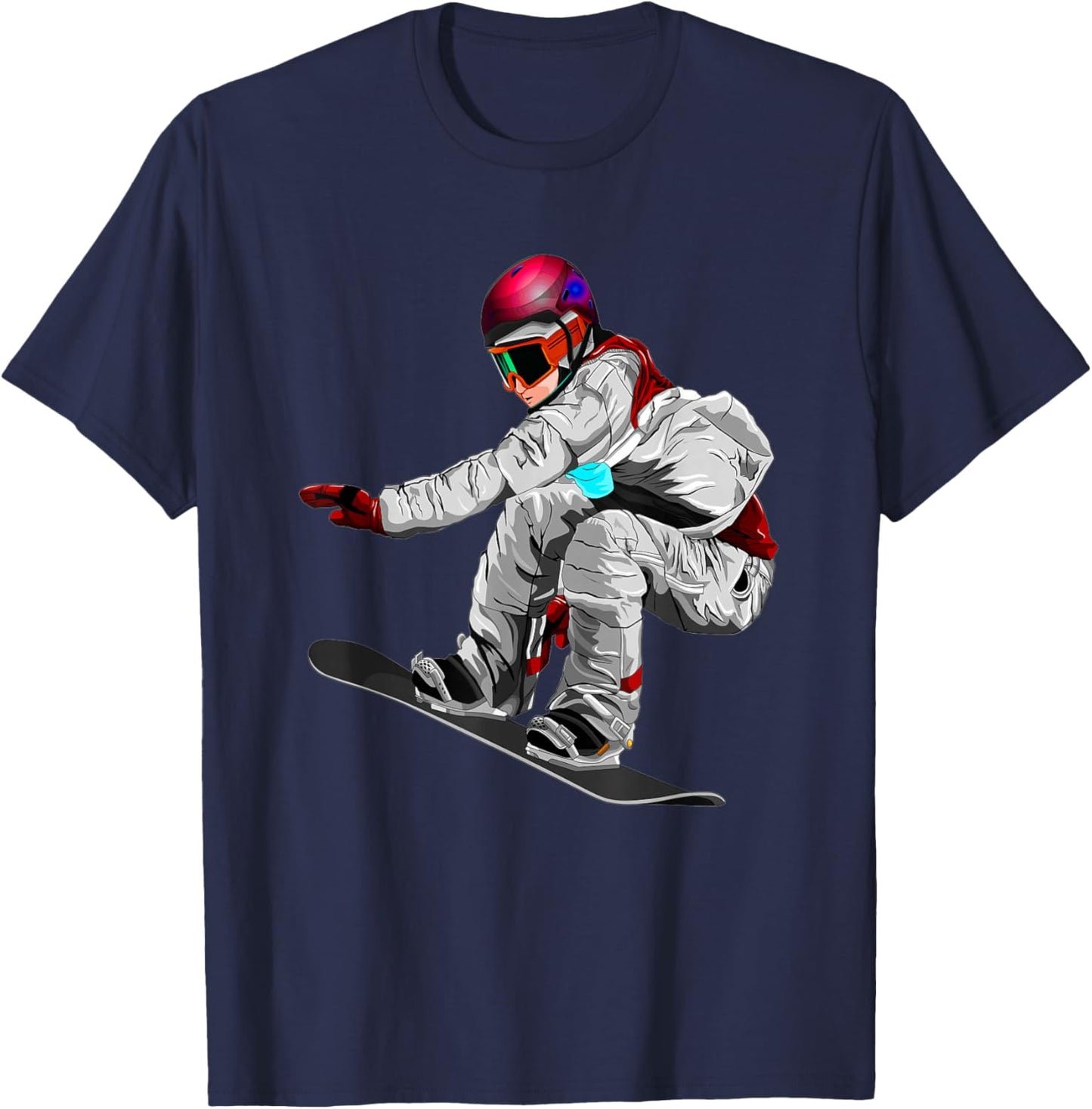 Kids Snowboard Novelty Winter Snowboarding Youth Men Boys T-Shirt - T-Shirt | Navy