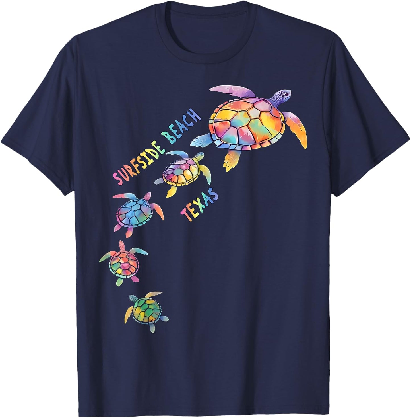 Surfside Beach Texas Sea Turtle Lover Beach Men Women Kids T-Shirt - T-Shirt | Navy