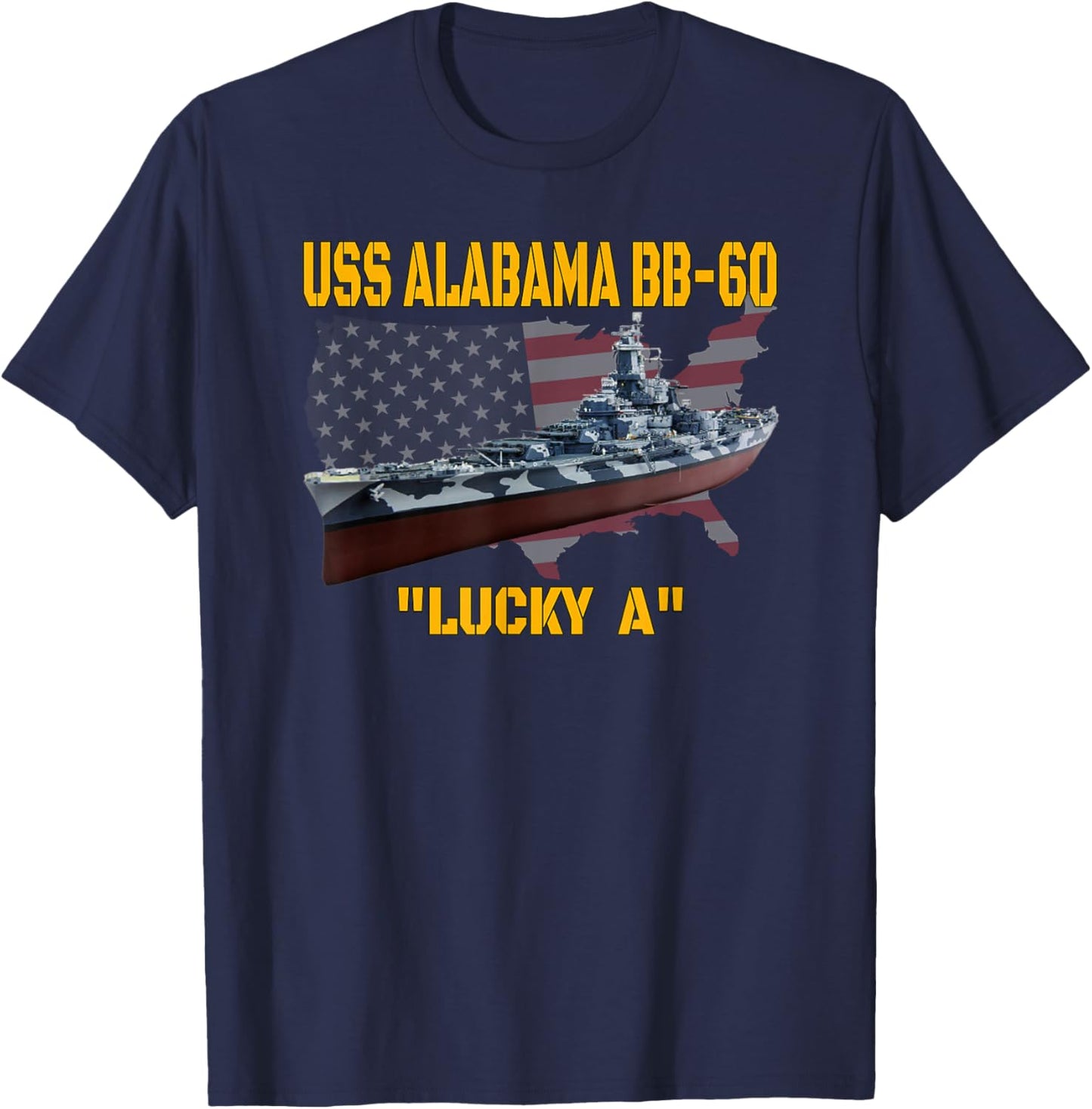 WW2 American Warship & USS Alabama BB-60 Battleship Veterans T-Shirt - T-Shirt | Navy