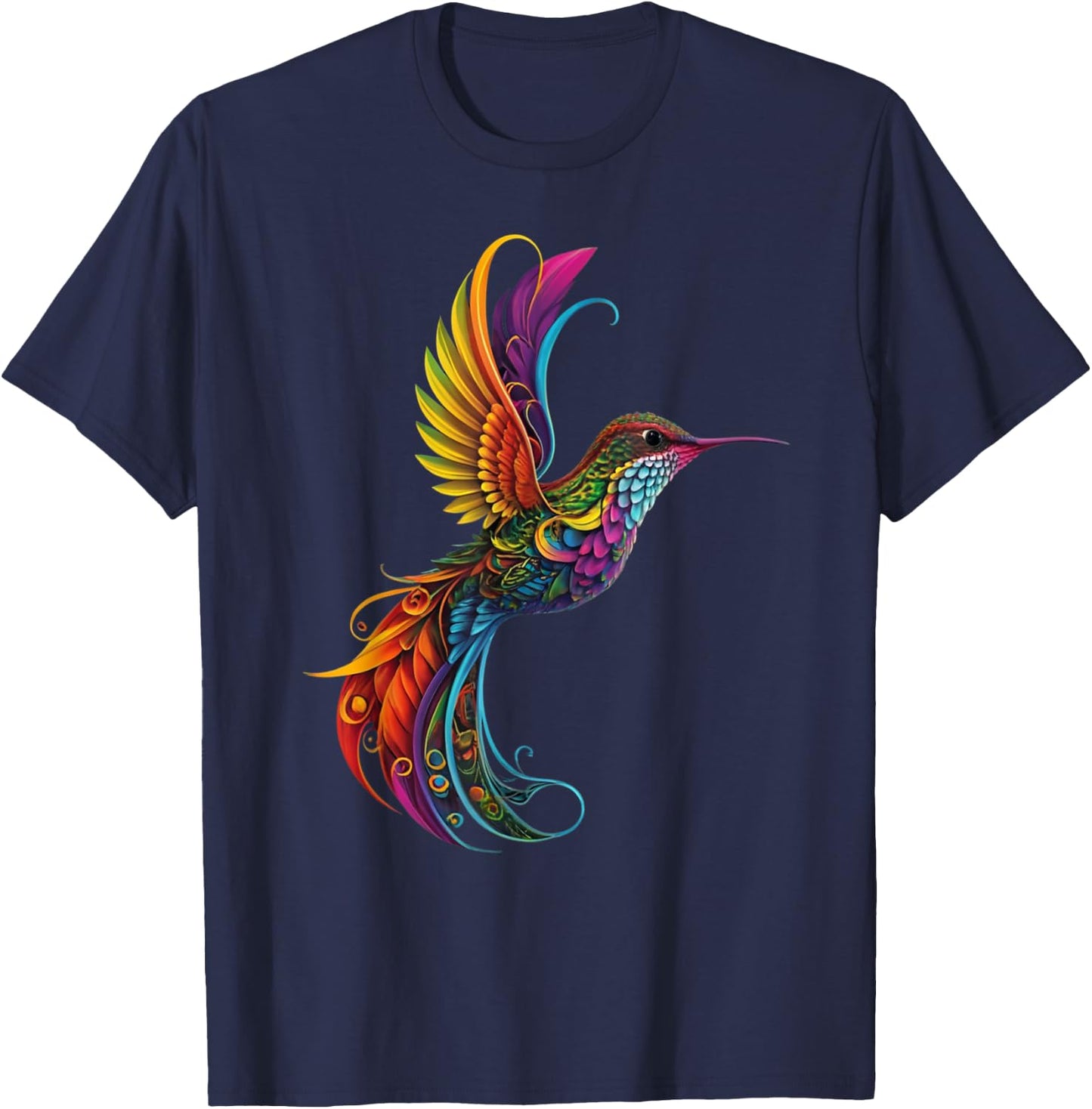 Hummingbird Native American Indian Tribal Indigenous Bird T-Shirt - T-Shirt | Navy