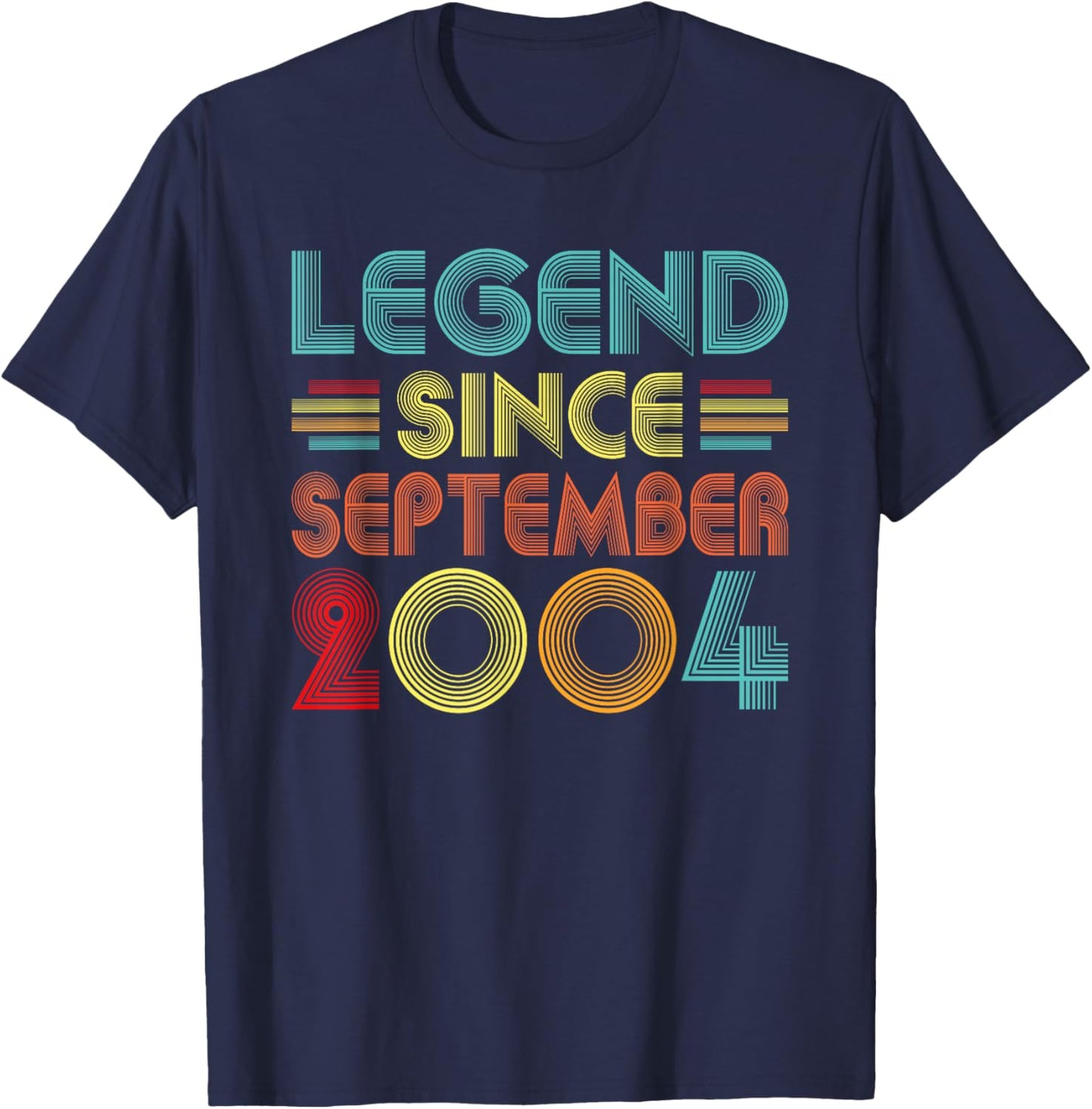 Legend Since September 2004 21st Birthday Retro 21 Years Old T-Shirt - T-Shirt | Navy