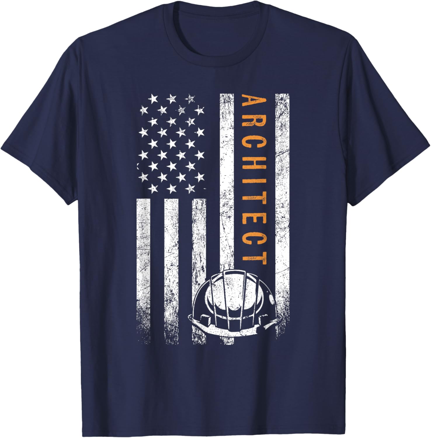 Architect American Flag Design Architecture T-Shirt - T-Shirt | Navy
