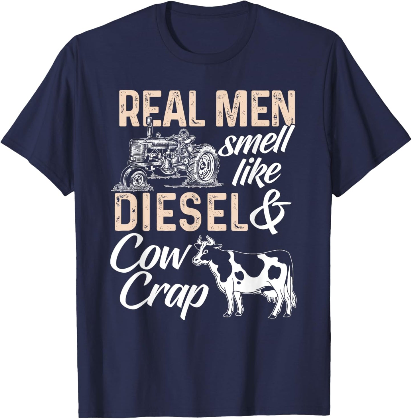 Funny Farmer Shirt Men Tractor Boys Tractor Lover Rancher T-Shirt - T-Shirt | Navy