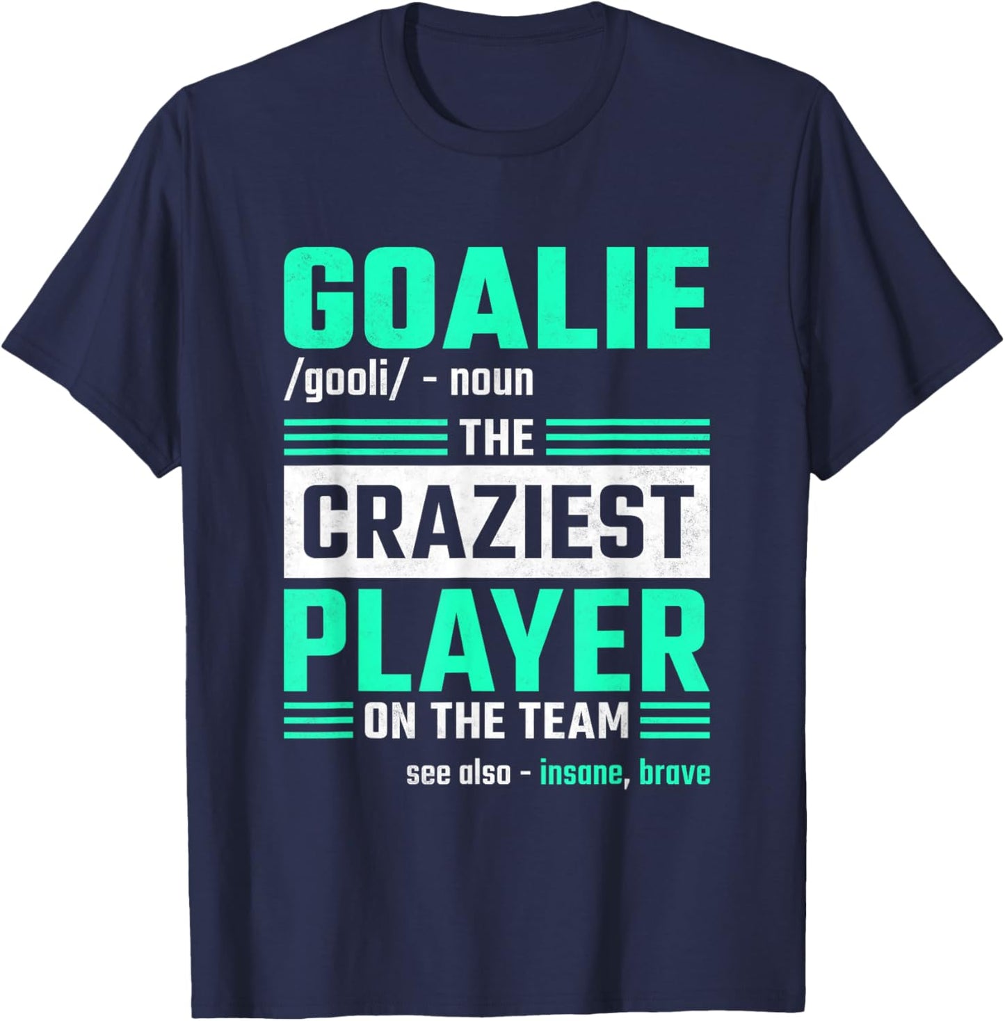Goalie, Soccer Player T-Shirt - T-Shirt | Navy