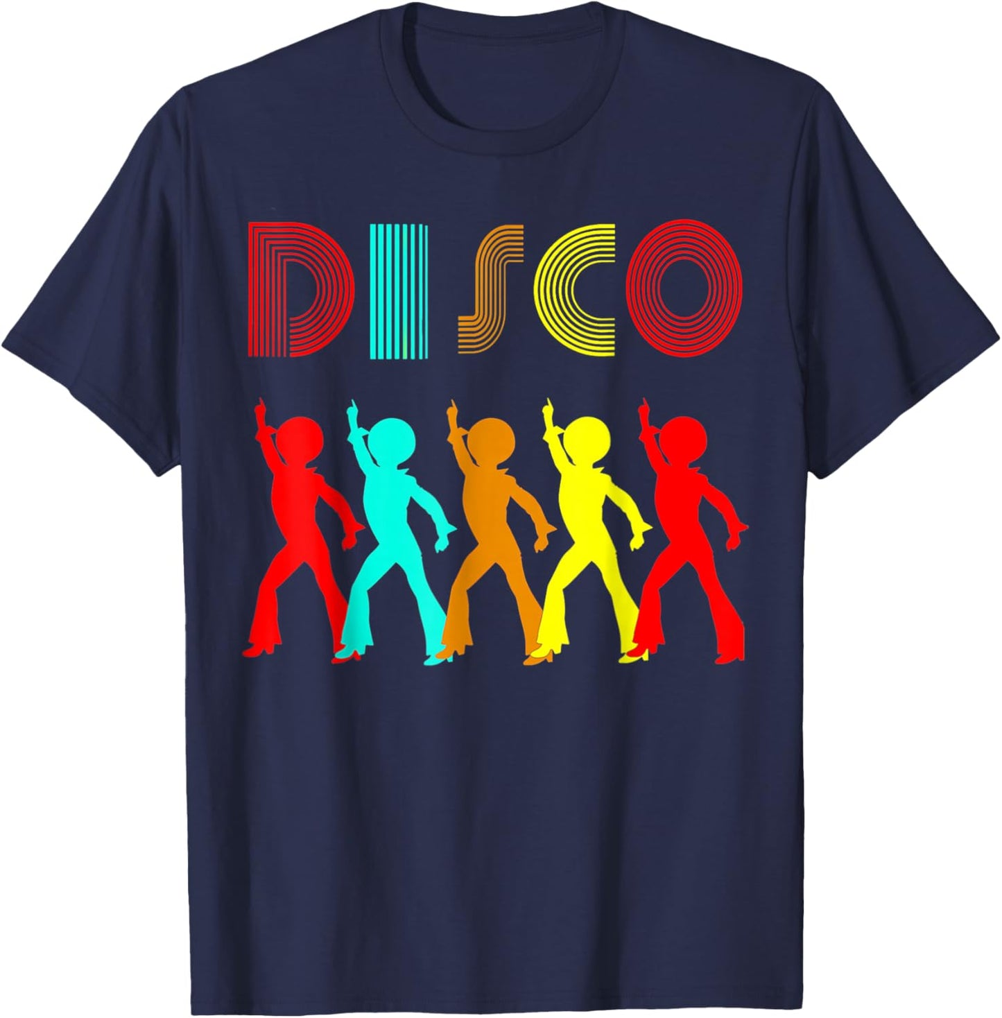 I Love Disco, Retro Vintage Dancing Party 70s 80s Disco Ball T-Shirt - T-Shirt | Navy