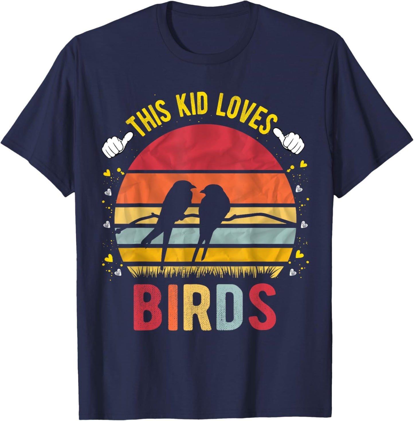 This Kid Loves Birds Boys and Girls Bird Gift T-Shirt - T-Shirt | Navy