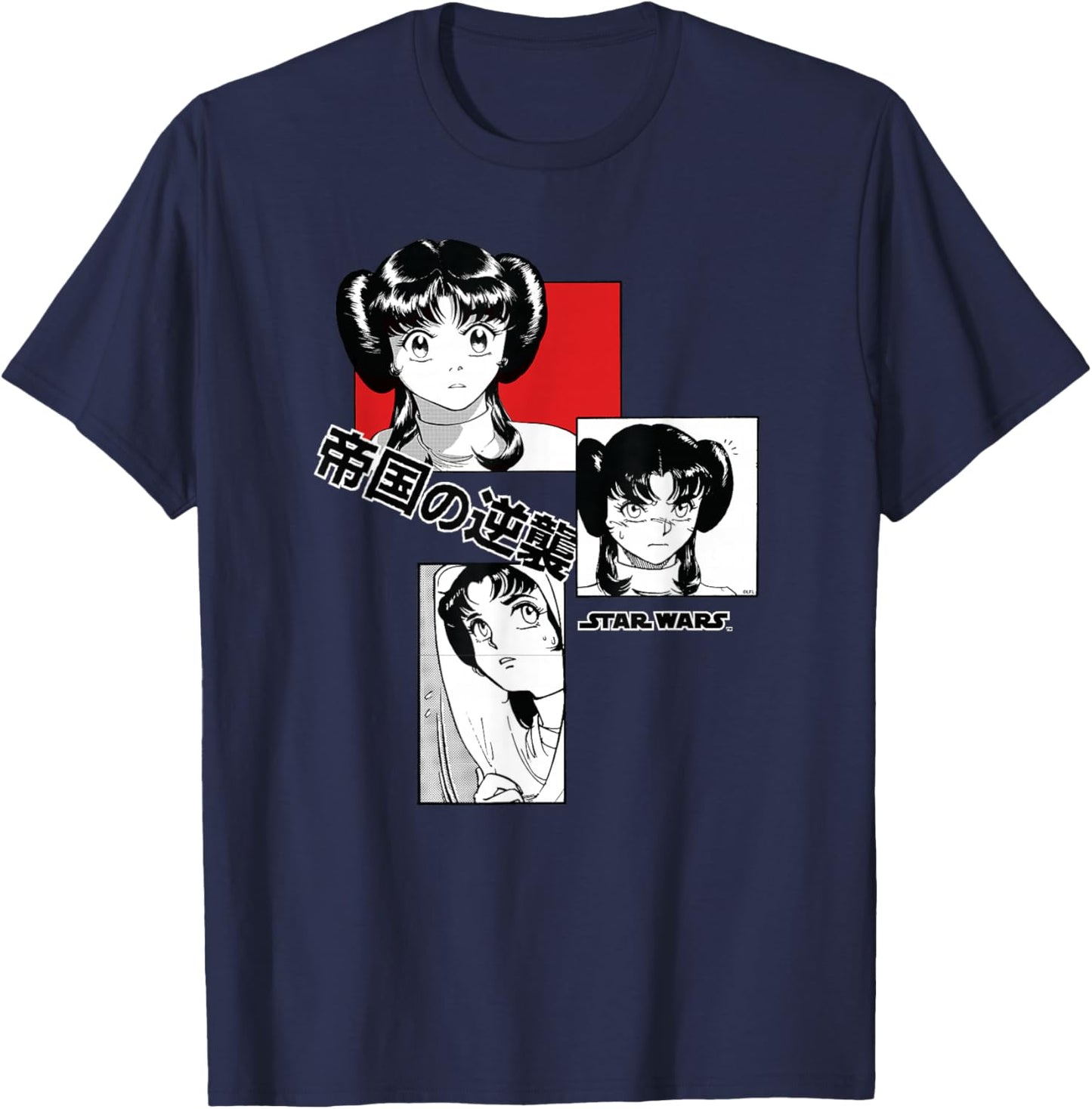 Star Wars Princess Leia Japanese Anime Manga Comic T-Shirt - T-Shirt | Navy