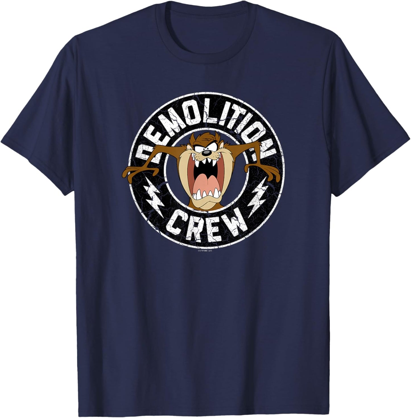 Looney Tunes Taz Demolition Crew Logo T-Shirt - T-Shirt | Navy