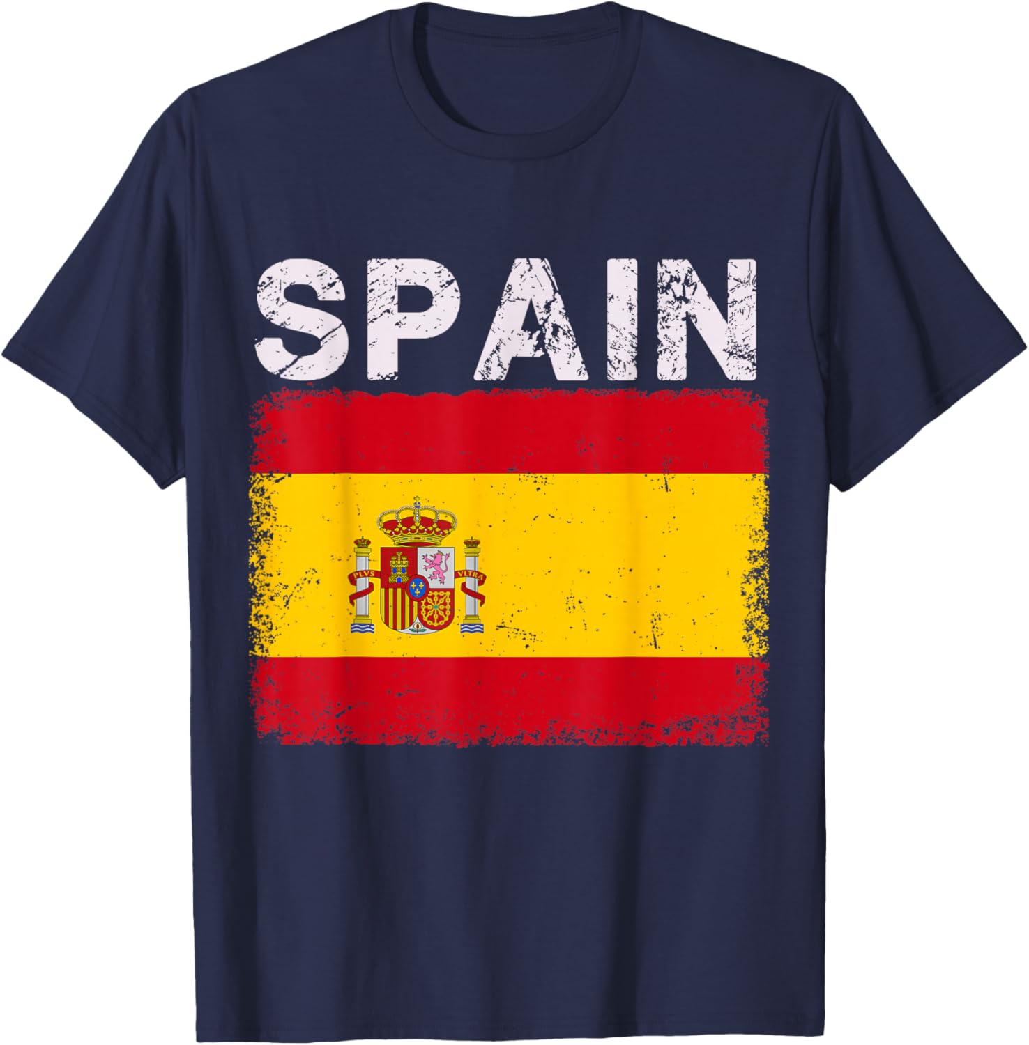 Vintage Spain Flag Spanish Pride Clothing Sports Jersey T-Shirt - T-Shirt | Navy