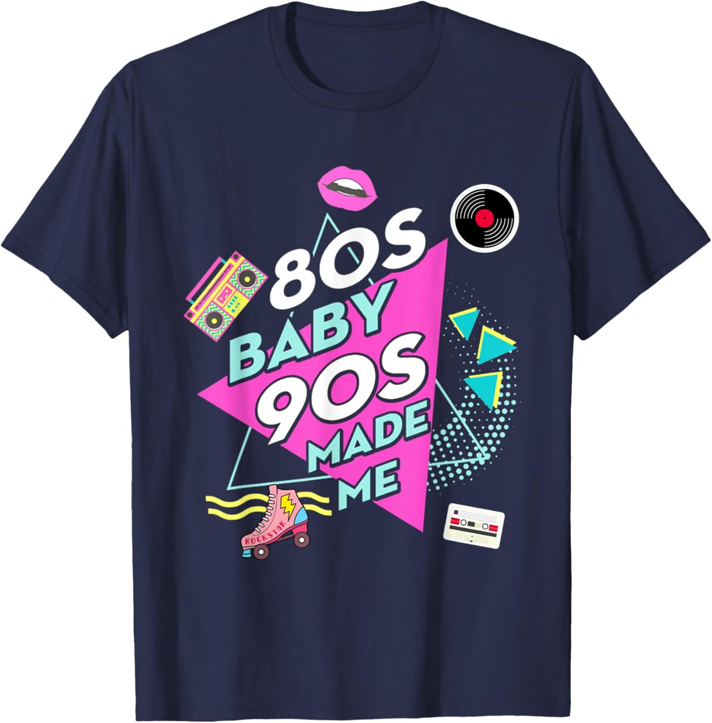 1980s 80's Baby 1990s 90's Outfit Costume Retro Party Theme T-Shirt - T-Shirt | Navy