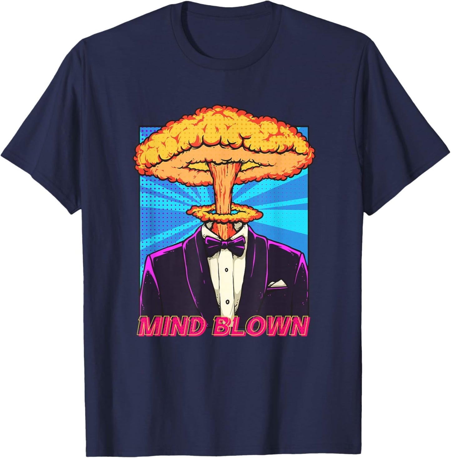 Mind Blown Pop Art Movement Exploding Head Comic Book Lover T-Shirt - T-Shirt | Navy
