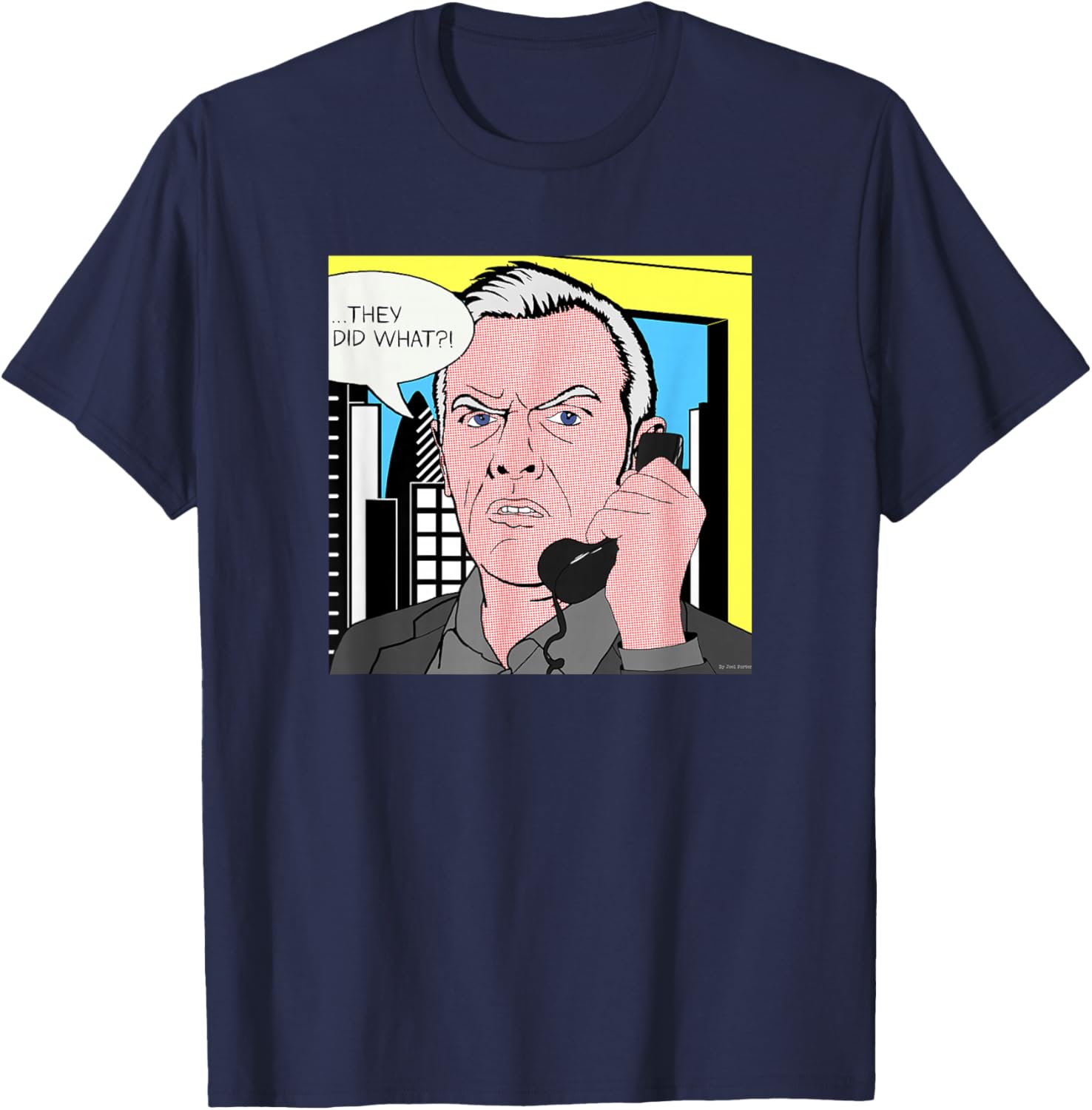 Taskmaster Lichtenstein Greg Davies , Women's, -Adults, Black, Small, Short Sleeve, Cotton Blend T-Shirt - T-Shirt | Navy