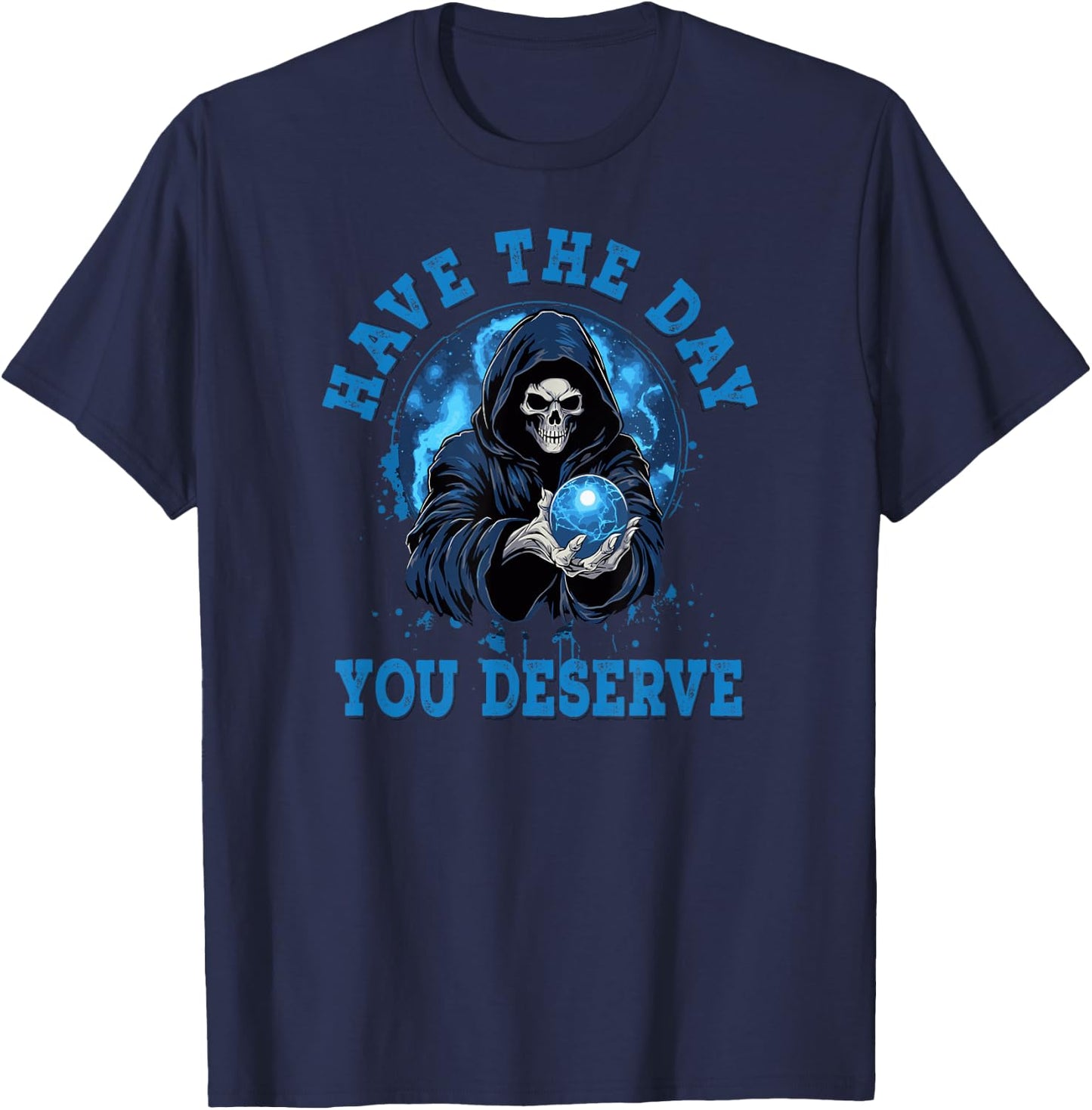 Funny Grim Reaper Death Skeleton Halloween T-Shirt - T-Shirt | Navy