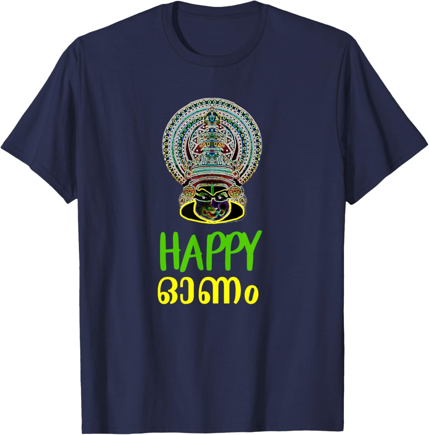 Keralite Malayali Happy Onam in Malayalam T-Shirt - T-Shirt | Navy