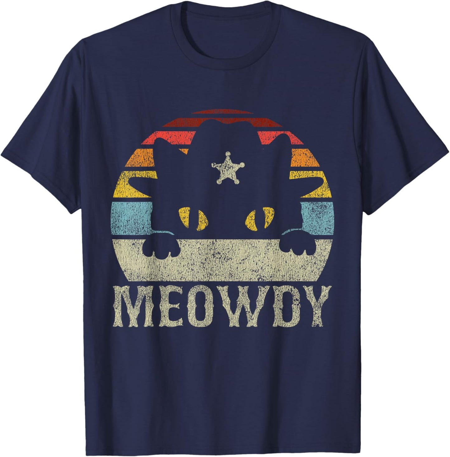 Meowdy Cat Meme T-Shirt - T-Shirt | Navy